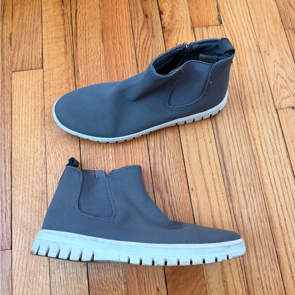 Blondo Florette knit waterproof Chelsea booties High-Top Sneakers Gray Sz 10